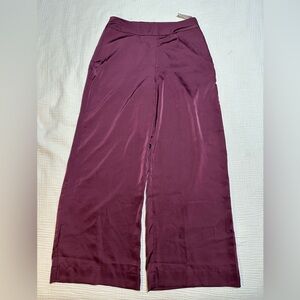 NWT Old Navy Burgundy High-Waisted Satin Super Wide-Leg Pants - Size 8